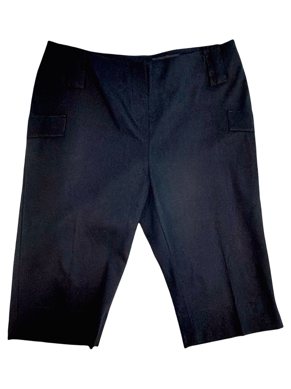 Zenobia Women’s Black Capri Shorts | Minimalist Tailored Stretch Shorts | Size 6